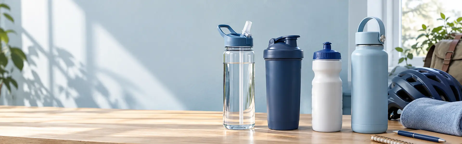 Reusable straw, shaker, squeeze and insulated bottles with training accessories