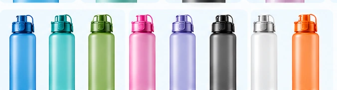 Water bottles in multiple custom colors