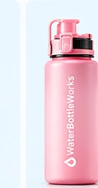 Pink custom water bottle