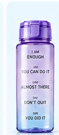 Custom graphic purple water bottle