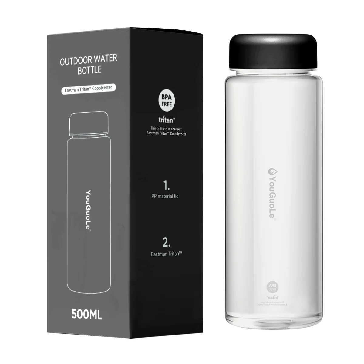 Black private label bottle packaging
