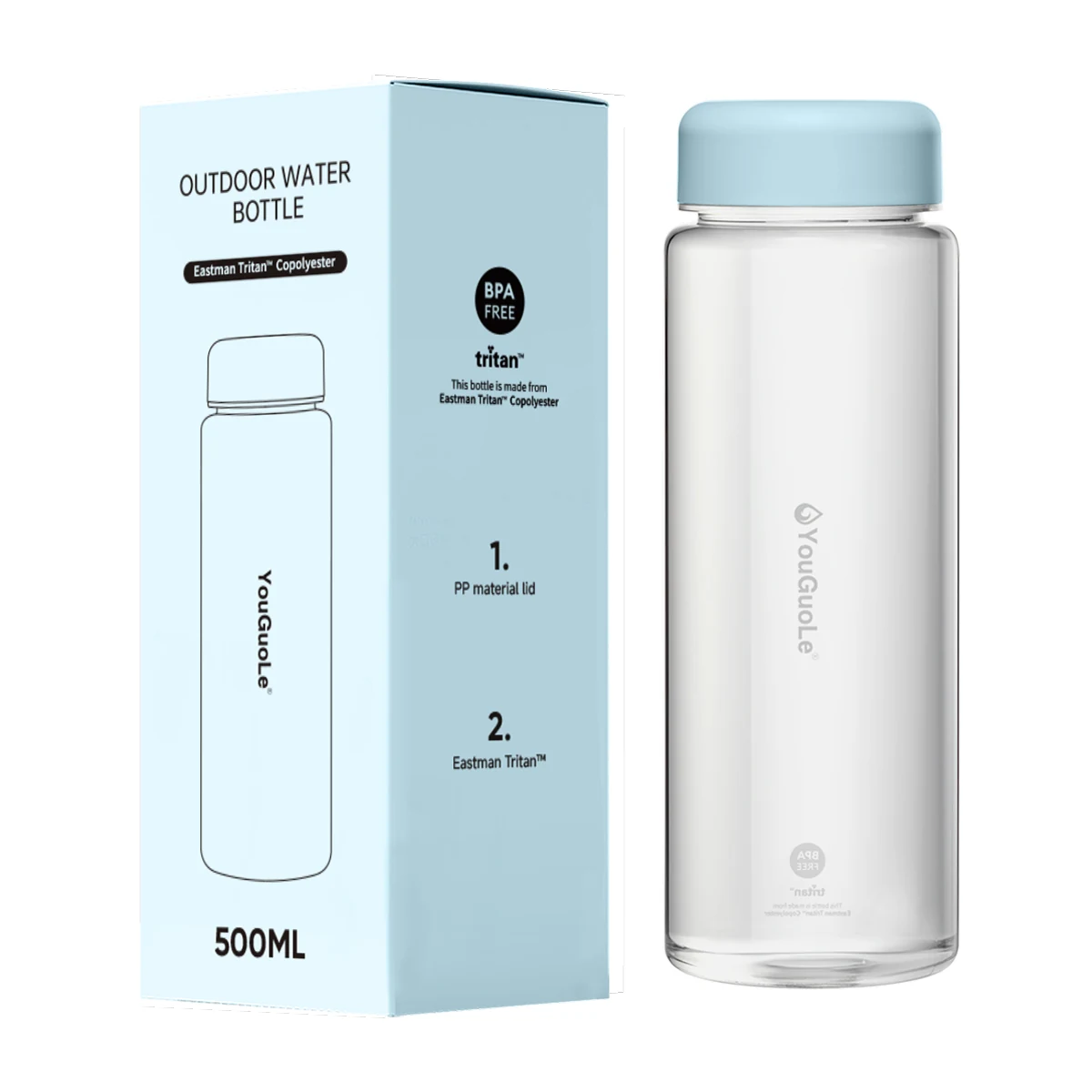 Cyan private label bottle packaging