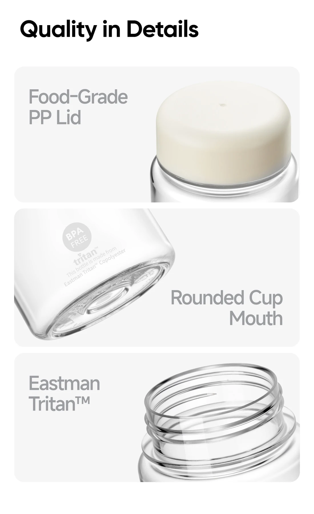 Bottle material and lid detail